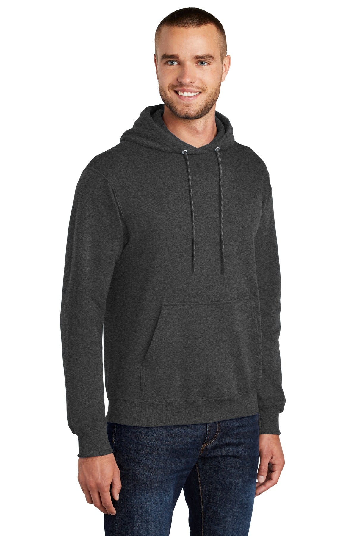 Unisex Tall Core Fleece Pullover Hoodie - Dark Heather Gray