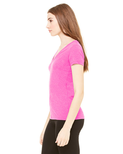 Women's Triblend Short-Sleeve Deep V-Neck T-Shirt - Berry Triblend