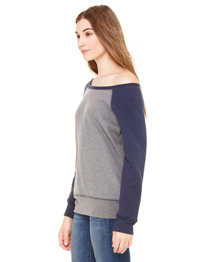 Women's Sponge Fleece Wide Neck Sweatshirt - Heather Deep / Navy