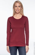 Ladies' Heavy Cotton™ 5.3 oz. Long-Sleeve T-Shirt - Cardinal Red