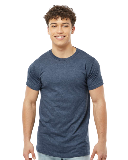 Unisex Fine Jersey Tee - Heather Denim