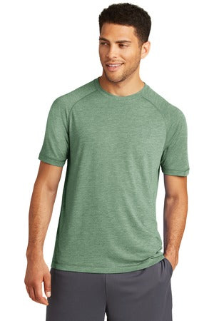 Unisex PosiCharge Tri-Blend Wicking Raglan Tee - Forest Green Heather