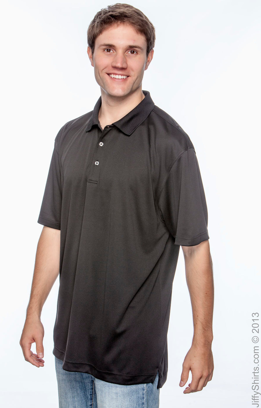 Men's Double Mesh Polo - Black
