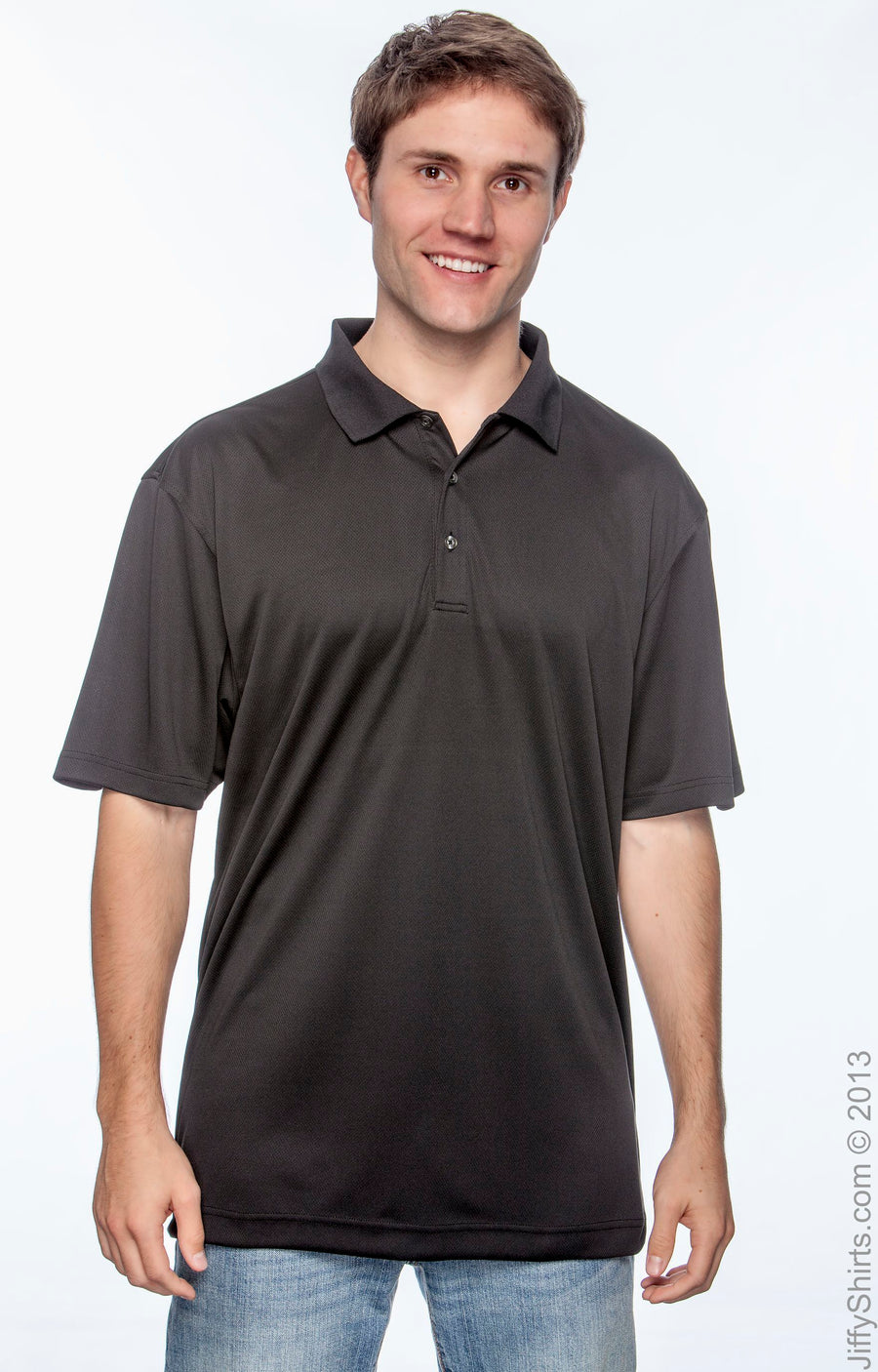 Men's Double Mesh Polo - Black