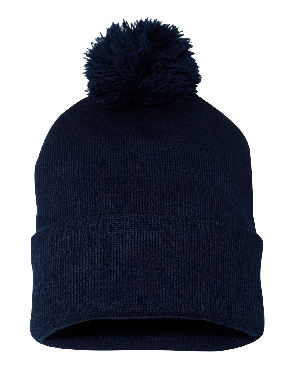Pom-Pom 12" Knit Beanie - Navy