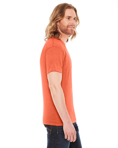 Unisex Poly-Cotton USA Made Crewneck T-Shirt - Heather Orange