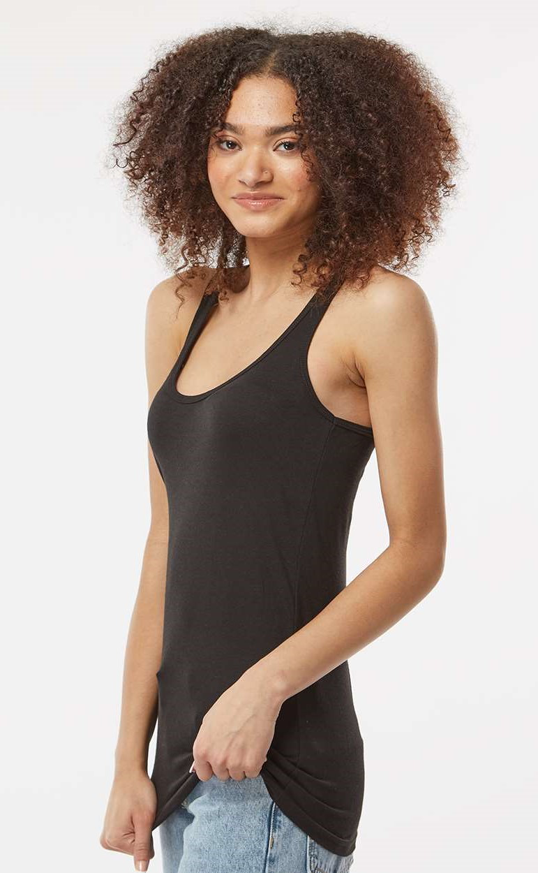 Women's Slim Fit Poly-Rich Racerback Tank - Black