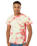 Crystal Tie Dye T-Shirt - Coral / Soft Yellow