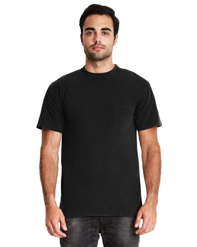 Unisex Inspired Dye Crew with Pocket - Black