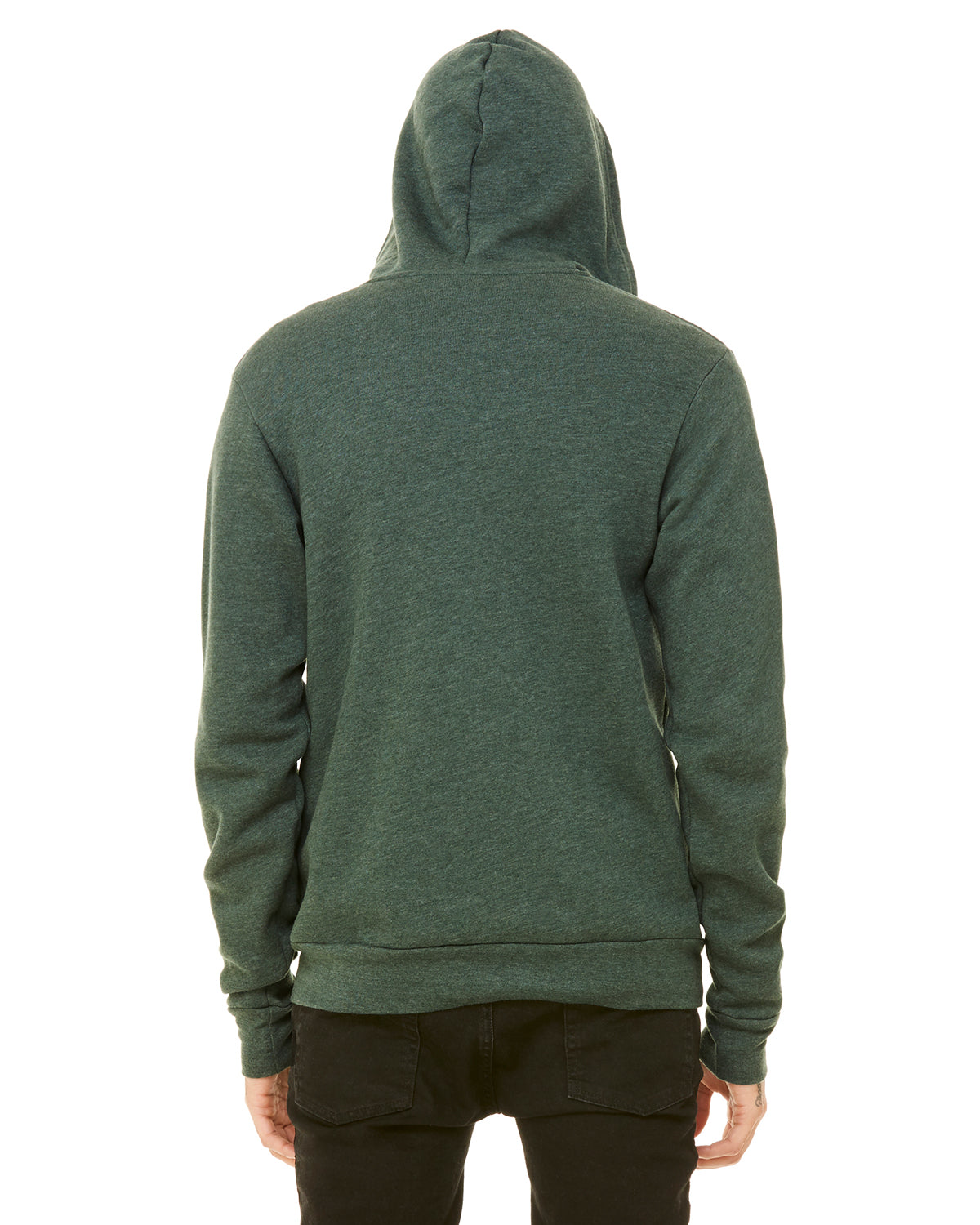 Unisex Poly-Cotton Sponge Fleece Full-Zip Hoodie - Heather Forest