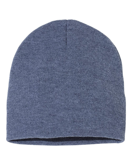 8" Knit Beanie - Heather Navy