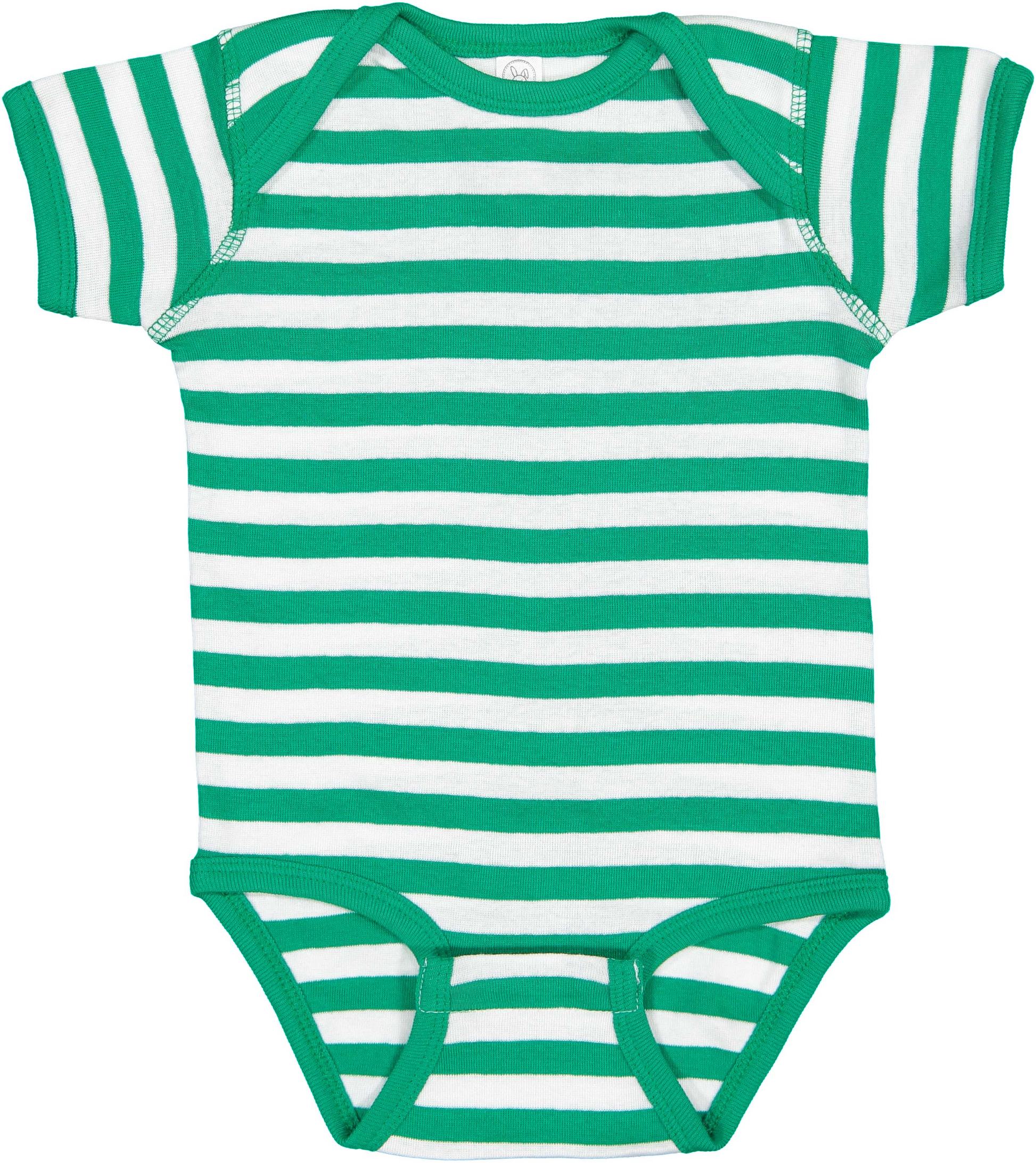 Infant Baby Rib Bodysuit - Kelly / White Str