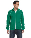 Men's Piped Fleece Jacket - Kelly / White