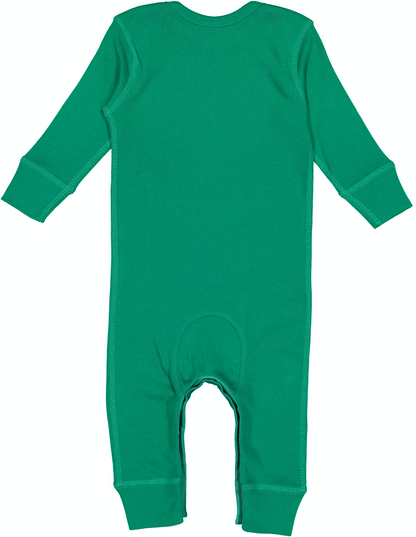 Infant Long-Sleeve Baby Rib Coverall - Kelly