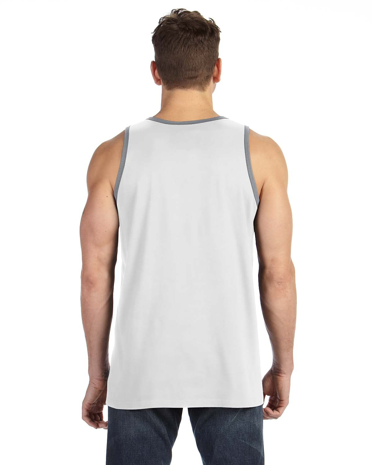Unisex Lightweight Tank - White / Heather Gray