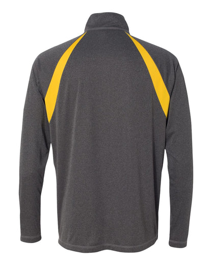 Quarter-Zip Lightweight Raglan Pullover - Dark Gray Heather / Sport Gold