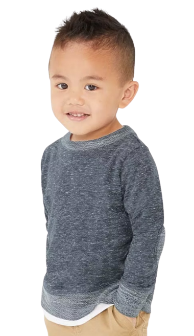 Toddler Harborside Melange French Terry Crew - Navy Melange