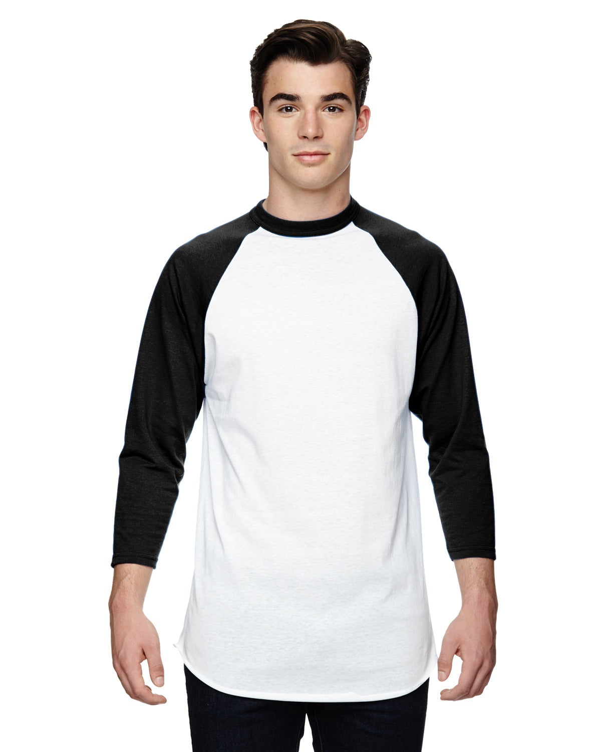 Unisex 3/4-Sleeve Baseball Jersey - White / Black