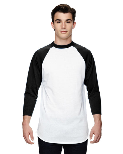 Unisex 3/4-Sleeve Baseball Jersey - White / Black