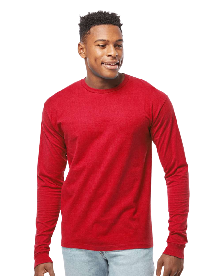 Unisex Heavyweight Long Sleeve Tee - Red