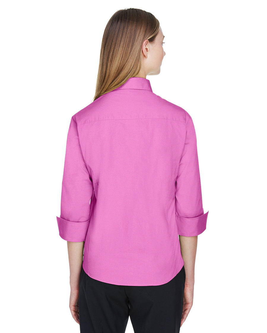 Women's Perfect Fit™ 3/4-Sleeve Stretch Poplin Blouse - Charity Pink