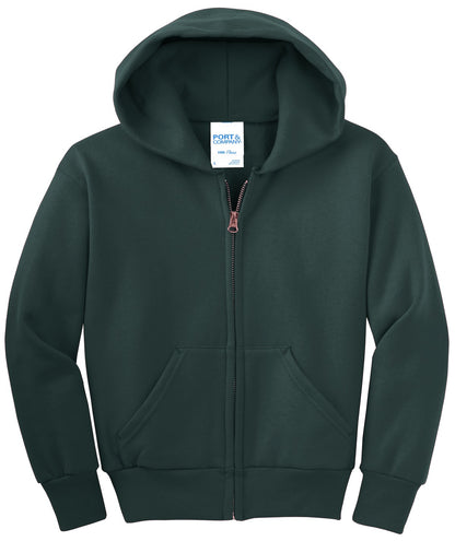Youth Core Fleece Full-Zip Hoodie - Dark Green