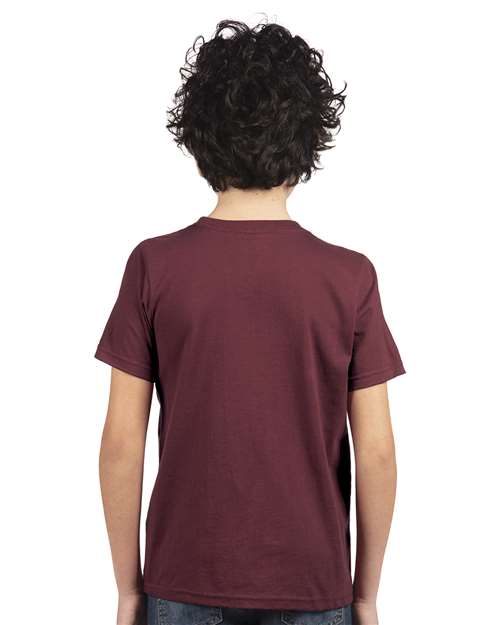 Next Level 3310 Maroon — on model back