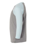 Next Level 3352 Ice Blue Sleeves/ Dark Heather Grey Body — direct side
