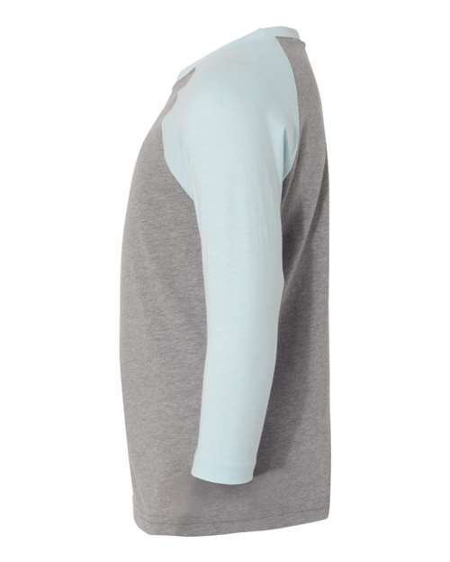 Next Level 3352 Ice Blue Sleeves/ Dark Heather Grey Body — direct side