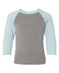 Next Level 3352 Ice Blue Sleeves/ Dark Heather Grey Body — front