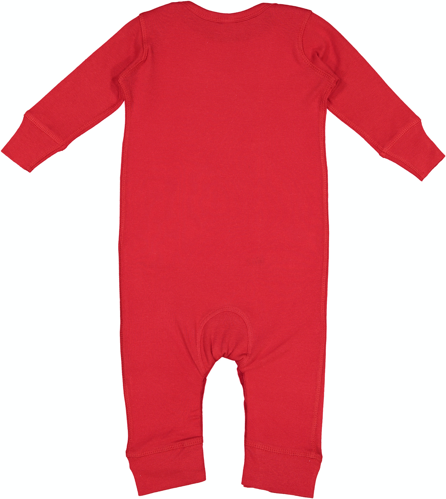Infant Long-Sleeve Baby Rib Coverall - Red