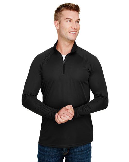 Unisex Daily Polyester 1/4 Zip - Black