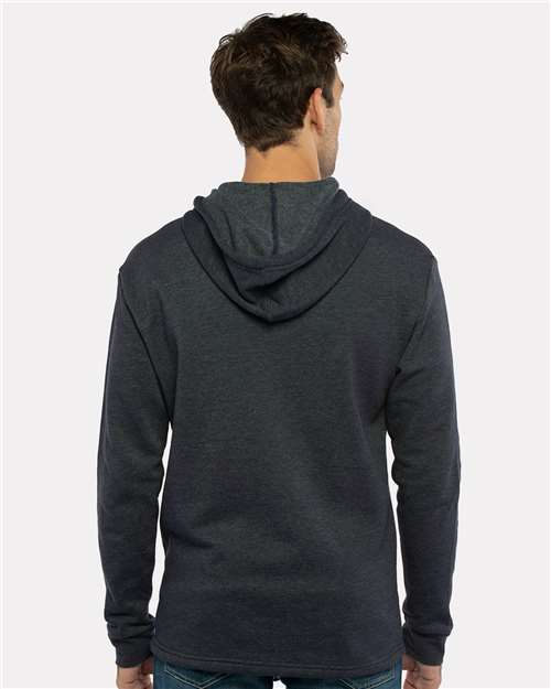 Next Level 9300 Heather Midnight Navy — on model back