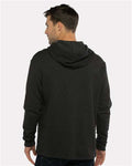 Next Level 9300 Heather Black — on model back