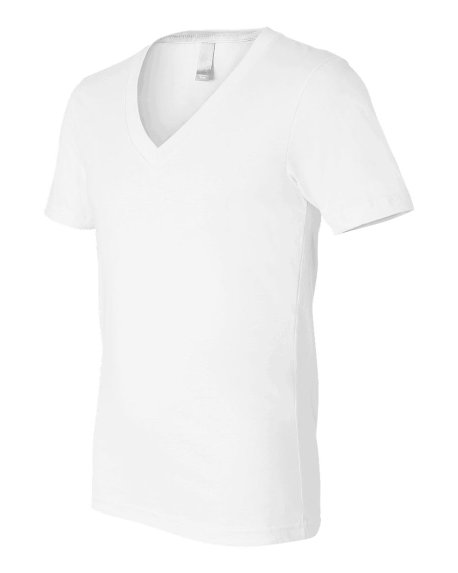 Unisex Deep V-Neck Jersey Tee - White