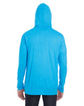 Unisex Triblend Full-Zip Jacket - Heather Caribbean Blue
