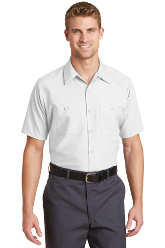 Industrial Short Sleeve Work Shirt - White