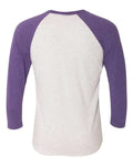 Next Level 6051 Purple Rush Sleeves/ Heather White Body — back