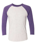 Next Level 6051 Purple Rush Sleeves/ Heather White Body — front