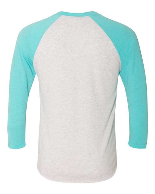 Next Level 6051 Tahiti Blue Sleeves/ Heather White Body — back