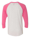 Next Level 6051 Vintage Pink Sleeves/ Heather White Body — back