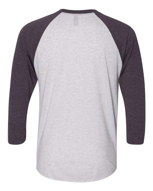 Next Level 6051 Vintage Purple Sleeves/ Heather White Body — back