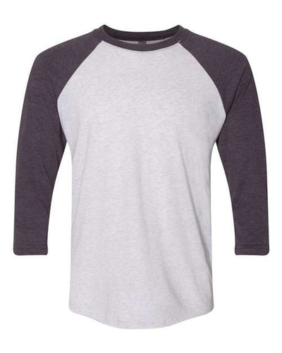 Next Level 6051 Vintage Purple Sleeves/ Heather White Body — front