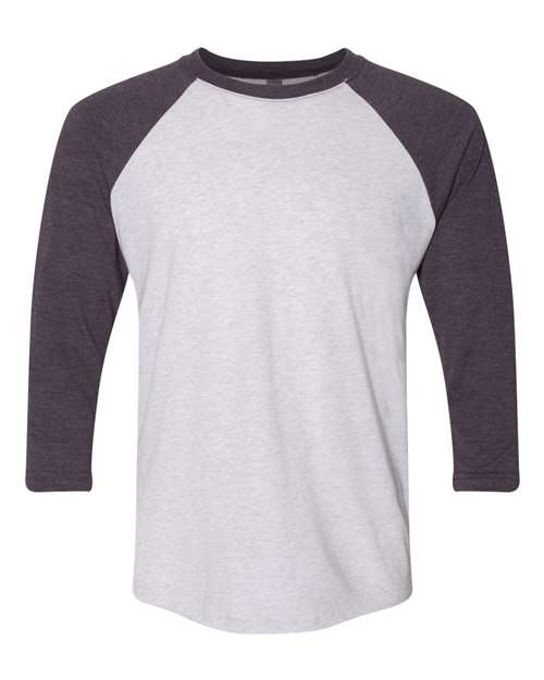 Next Level 6051 Vintage Purple Sleeves/ Heather White Body — front