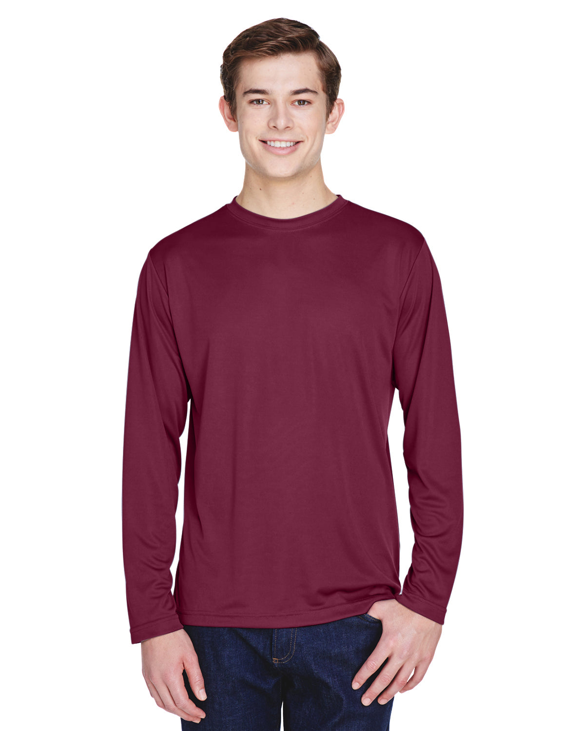 Men's Zone Performance Long-Sleeve T-Shirt - Sport Maroon
