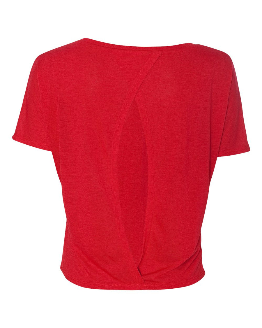 Women's Flowy Open Back Tee - Red
