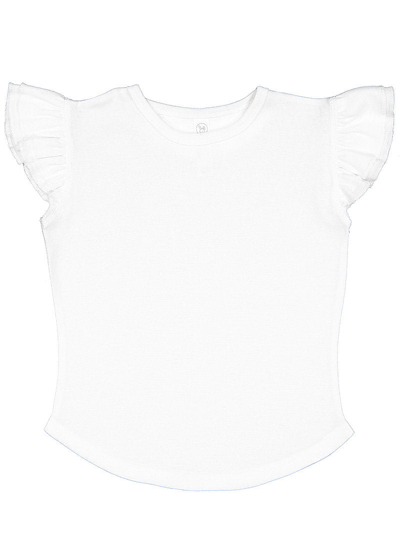 Toddler Flutter Sleeve T-Shirt - White