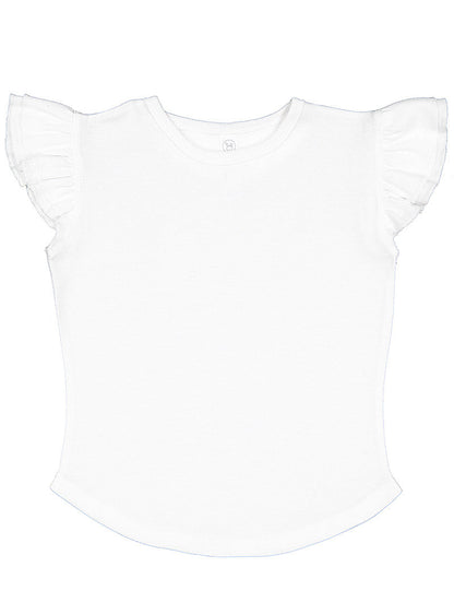 Toddler Flutter Sleeve T-Shirt - White