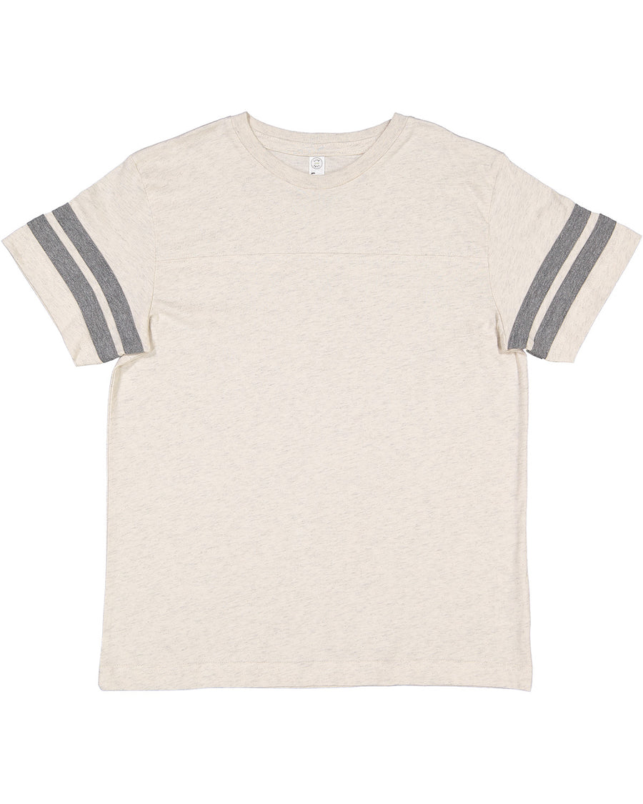 Youth Football Fine Jersey T-Shirt - Natural Heather / Granite Heather