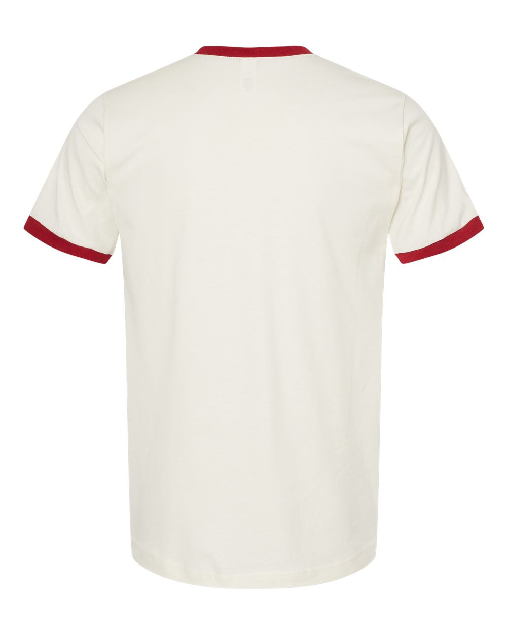 Unisex Fine Jersey Ringer Tee - Vintage White/ Rio Red